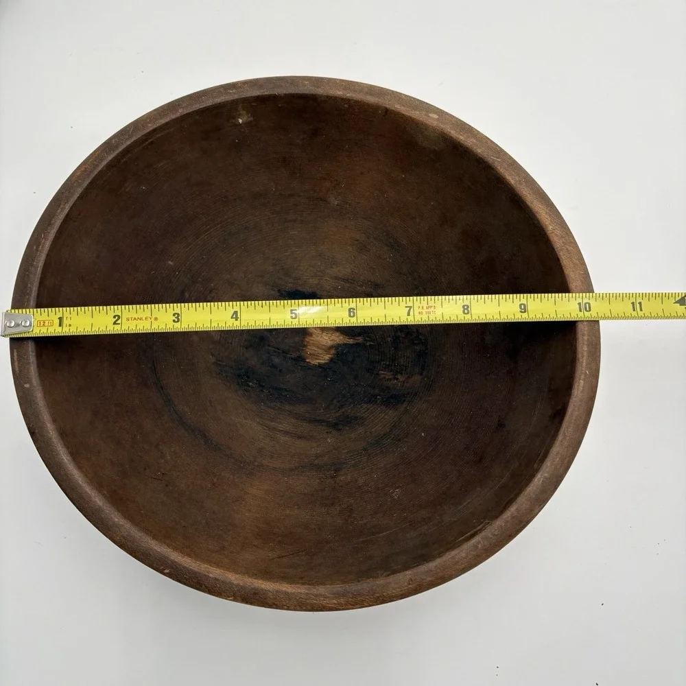 Vintage Primitive MUNISING Wooden Wood Dough Bowl Farmhouse Country Decor‎ 9